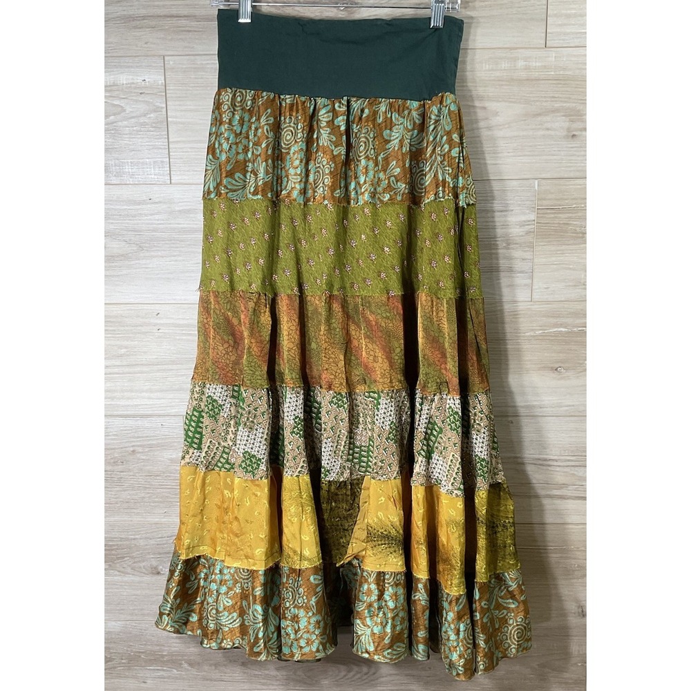 Paradise Skirt S/M Layered Patchwork Skirt Boho Fairy Grunge Earthy Cottagecore